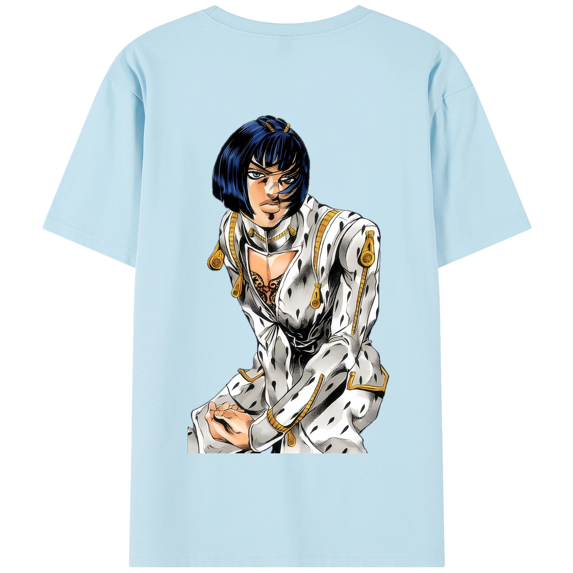 （画像用） ジョジョの奇妙な冒険 ブローノ?ブチャラティ JoJo's Bizarre Adventure Bruno Bucciarati 綿100％半袖Tシャツ（背面プリント）